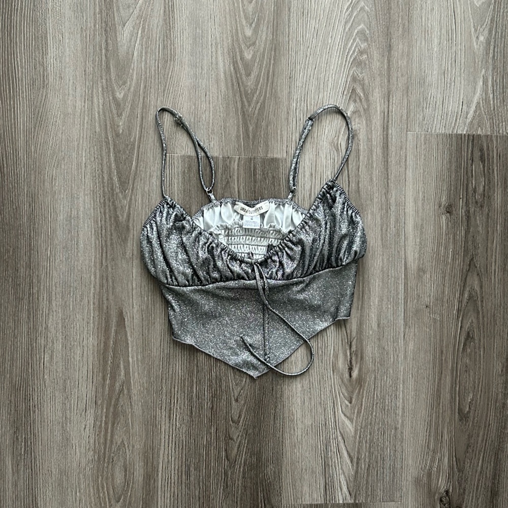 Vintage Made in Canada Urban Outfitters Shimmering Gray Strappy Top